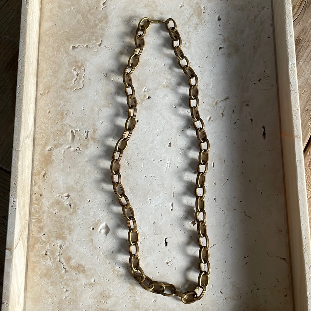 Mariam Haskell brass large link necklace. 30”